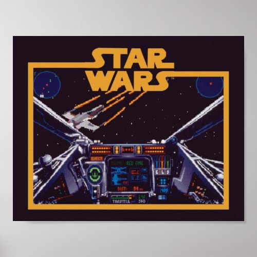 Star Wars X_Wing HUD Retro Video Game Graphic Poster