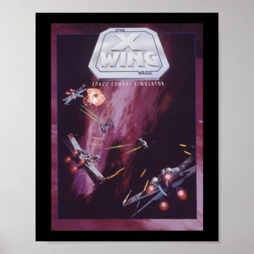 Star Wars X_Wing Space Retro Video Game Cover Poster