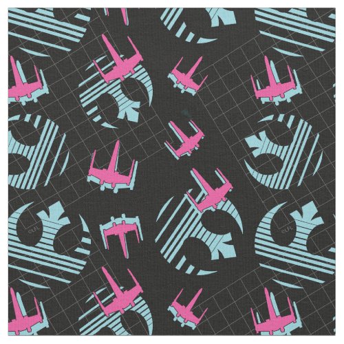 Star Wars X_Wing Starfighter Rebel Neon Pattern Fabric