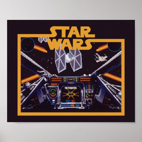 Star Wars X_Wing Vs TIE Fighter Retro Video Game Poster