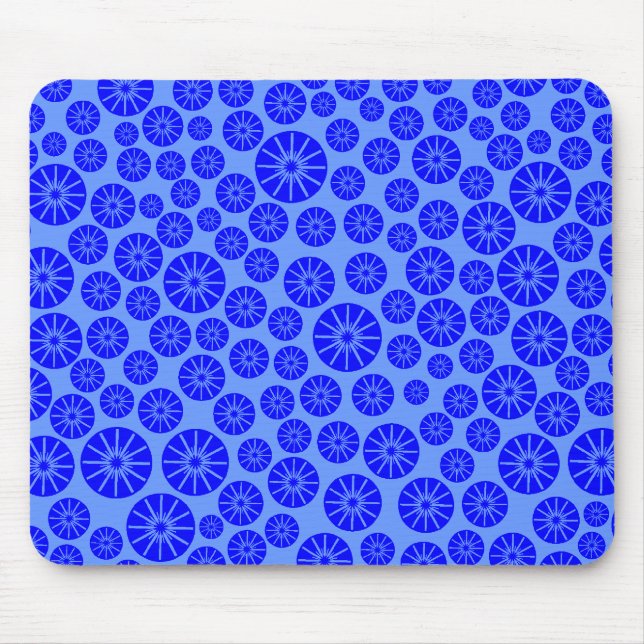 Star Wheel Pattern - Blue on Blue 6699FF Mouse Pad (Front)
