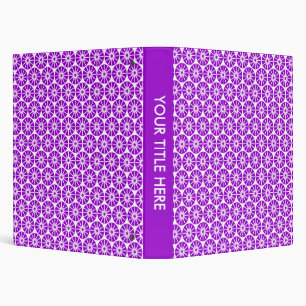 Star Wheel Pattern - Purple and White Binder