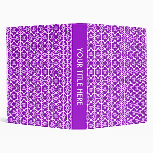 Star Wheel Pattern - Purple and White Binder (Background)
