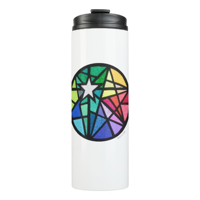 star white thermal tumbler (Front)