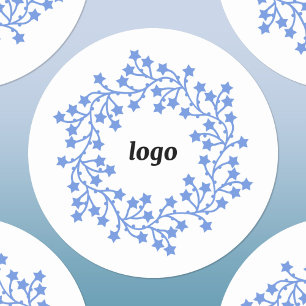 Star Wreath Logo Business Holiday Classic Round Sticker