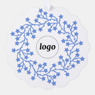 Star Wreath Logo Business Ornament Card