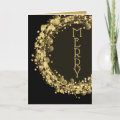 Star Wreath on Black Merry Christmas Holiday Card | Zazzle