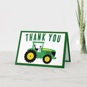 Star Your Tractor 1st Birthday Farm Party Statione Letterpress Thank You Card