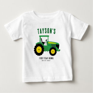 Star Your Tractor 1st Birthday Farm Theme Baby T-Shirt
