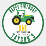 Star Your Tractor 1st Birthday | Farm Theme Classic Round Sticker