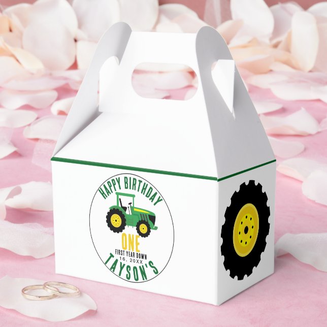 Star Your Tractor 1st Birthday | Farm Theme Favor Boxes (Wedding)
