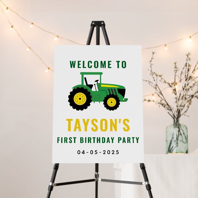 Star Your Tractor 1st Birthday Foam Board | Farm  (In Situ (Stand))