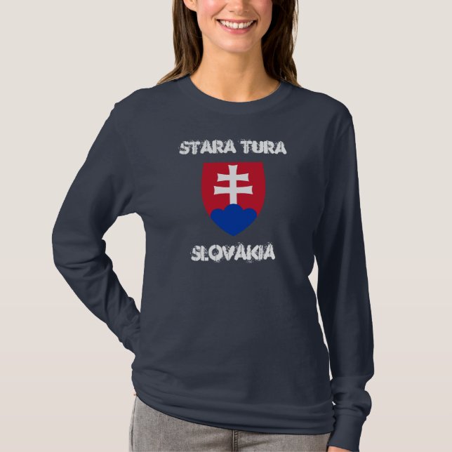 Stara Tura, Slovakia with coat of arms T-Shirt (Front)