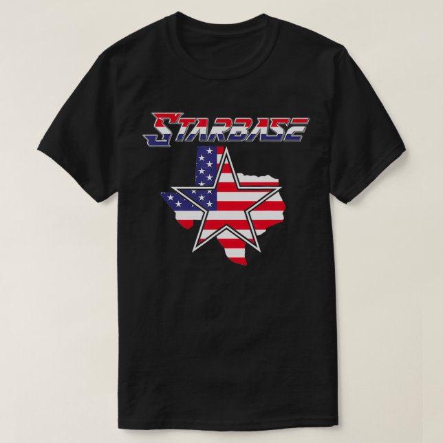 Starbase Teas Boca Chica Patriotic US Flag State M T-Shirt (Design Front)