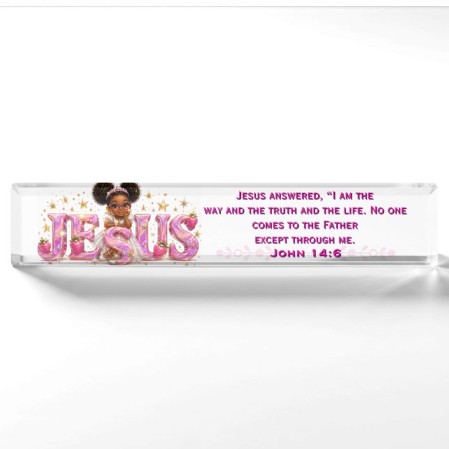 StarBerry™ "JESUS" Scripture Desk Plat Name Plate (Front)