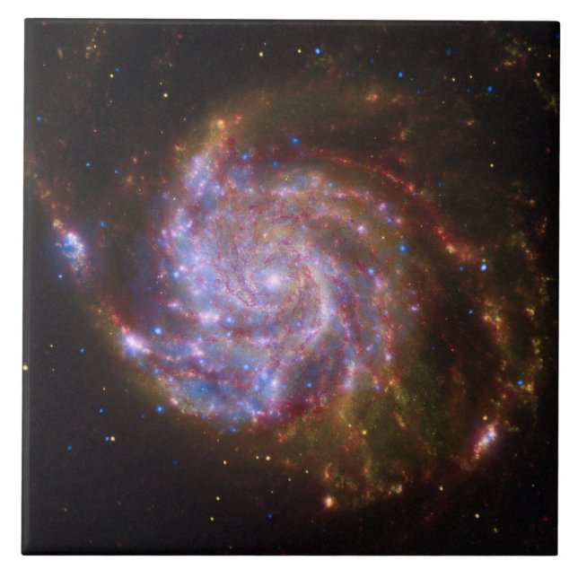 Starbirth in the Pinwheel:  M101 Galaxy Ceramic Tile (Front)
