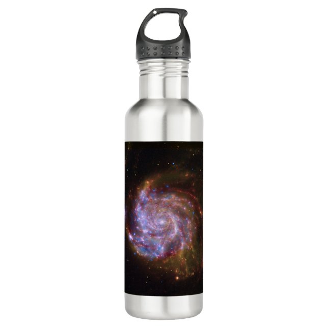 Starbirth in the Pinwheel:  M101 Galaxy Stainless Steel Water Bottle (Front)