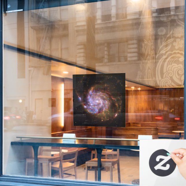 Starbirth in the Pinwheel:  M101 Galaxy Window Cling (Cafe Window)