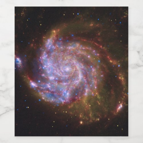 Starbirth in the Pinwheel  M101 Galaxy Wine Label