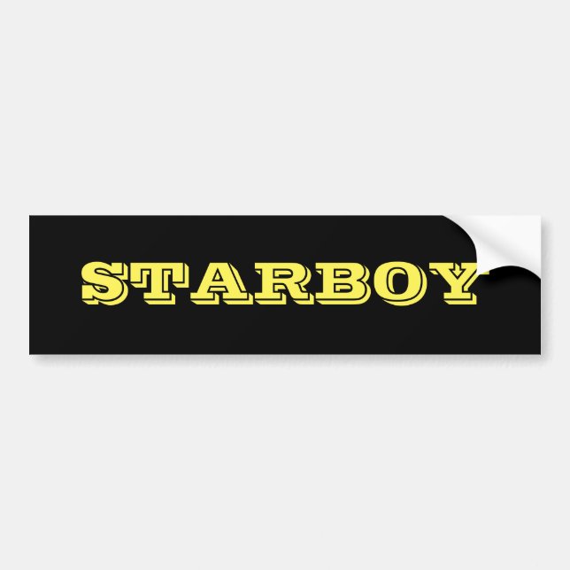 STARBOY Customizable Text on a Black Background Bumper Sticker (Front)