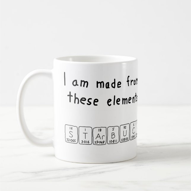 Starbuck periodic table name mug (Left)