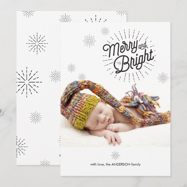 Starburst 1 Photo Holiday Card (Front/Back)