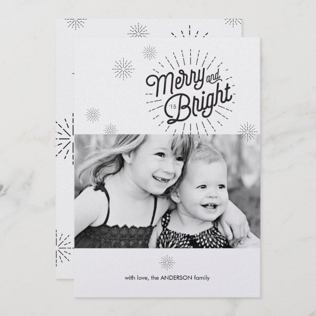 Starburst 1 Photo Holiday Card (Front/Back)