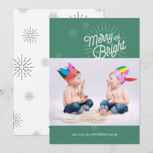 Starburst 1 Photo Holiday Card in Green