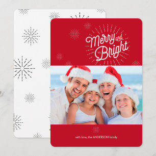 Starburst 1 Photo Red Holiday Card