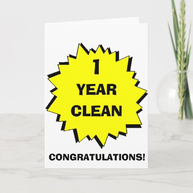 Starburst 1 Year clean Card (Front)