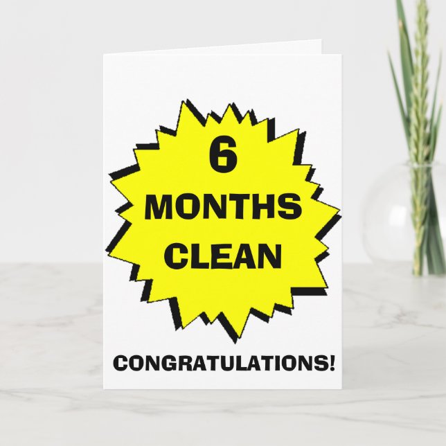 Starburst 6 Months clean Card (Front)
