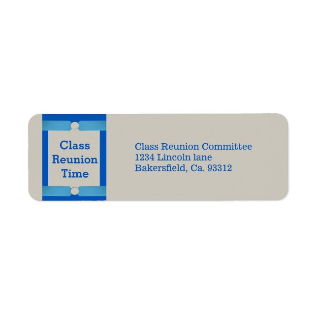 Starburst And Dots School Class Reunion Label (Front)