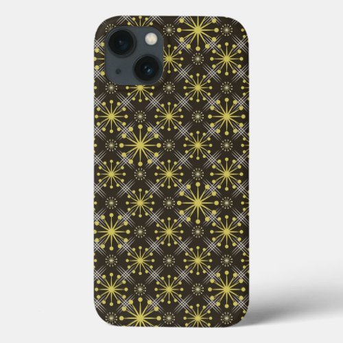 Starburst and Lines Mid Century Pattern Earth Hues iPhone 13 Case