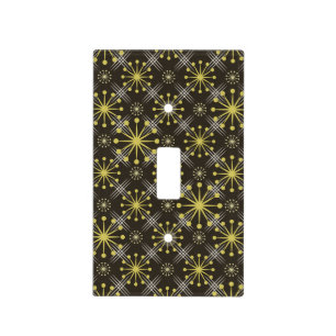 Starburst and Lines Mid Century Pattern Earth Hues Light Switch Cover