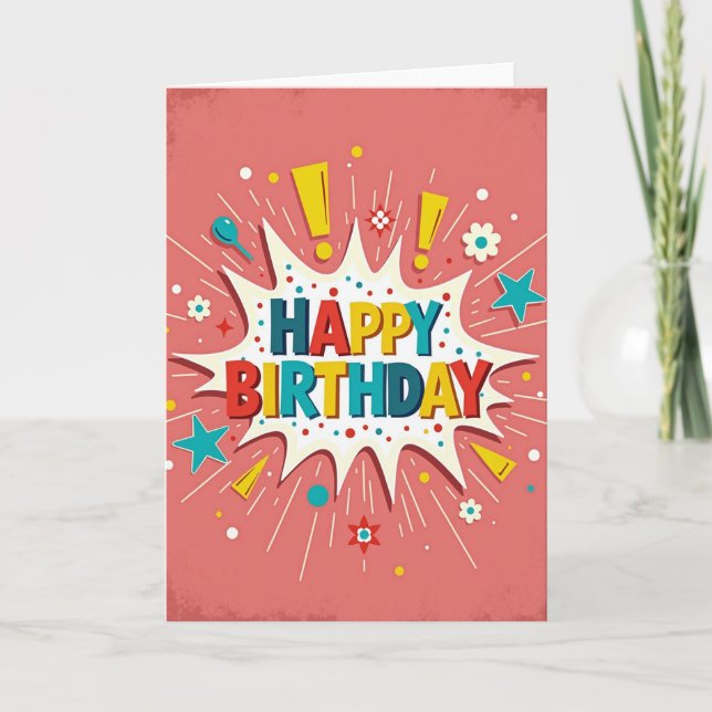 Starburst Birthday Card (Front)