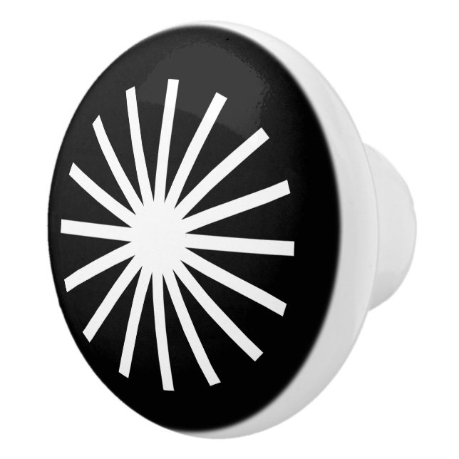 Starburst Black and White Ceramic Knob (Right)