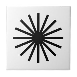 Starburst Black and White Ceramic Tile