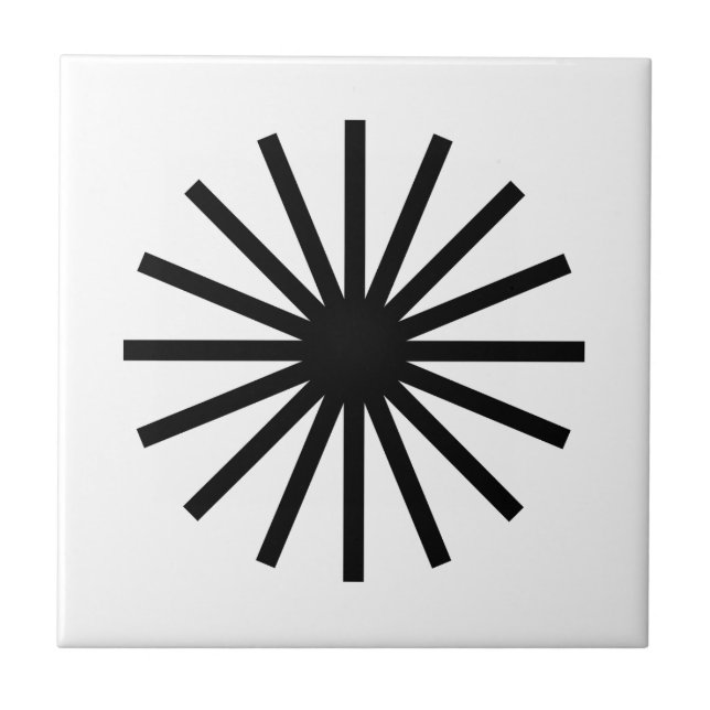 Starburst Black and White Ceramic Tile (Front)