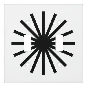 Starburst Black and White Light Switch Cover