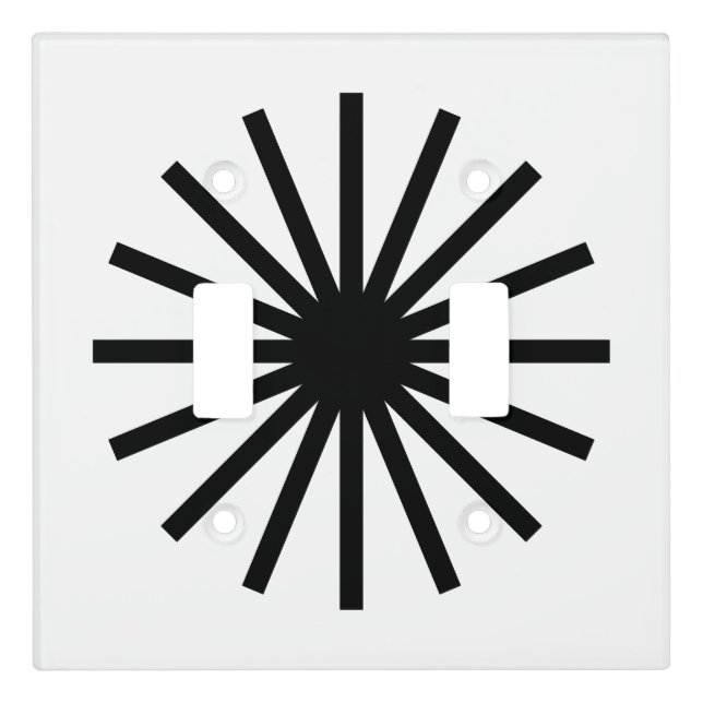 Starburst Black and White Light Switch Cover (Front)