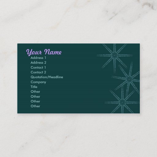 Customizable Starburst Business Cards