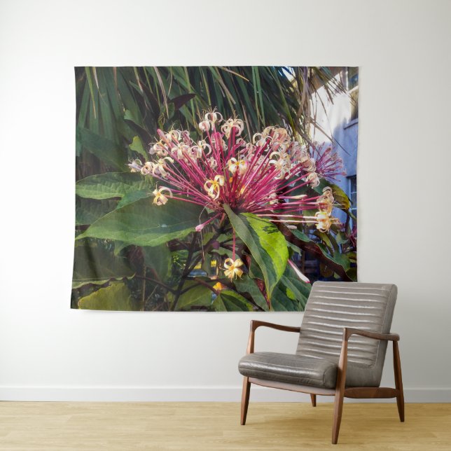 Starburst Clerodendrum Flowers Tapestry (In Situ (Horizontal))