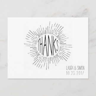 Starburst Custom Wedding Thank You Postcard