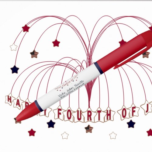 Starburst Fountain Fourth of July Promotional Blue Ink Pen
