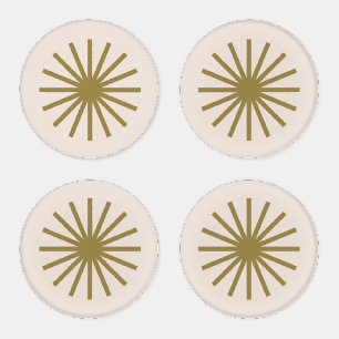 Starburst Gold & Linen White Coaster Set