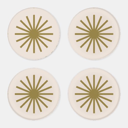 Starburst Gold & Linen White Coaster Set