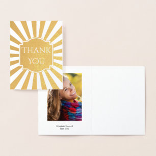 Starburst Graduation Thank You Photo Foil Card