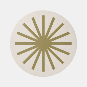 Starburst in Gold and Linen White Rug