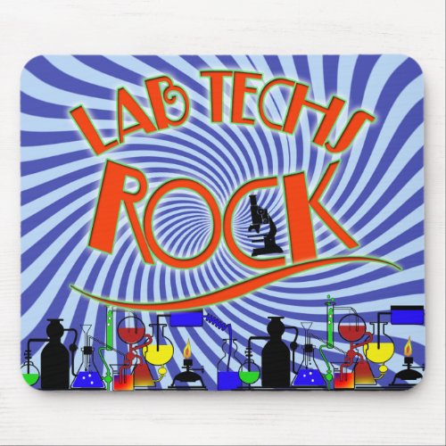 STARBURST LAB TECHS ROCK LABORATORY SCIENTIST MOUSE PAD