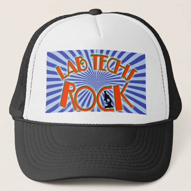 STARBURST LAB TECHS ROCK (LABORATORY SCIENTIST) TRUCKER HAT (Front)